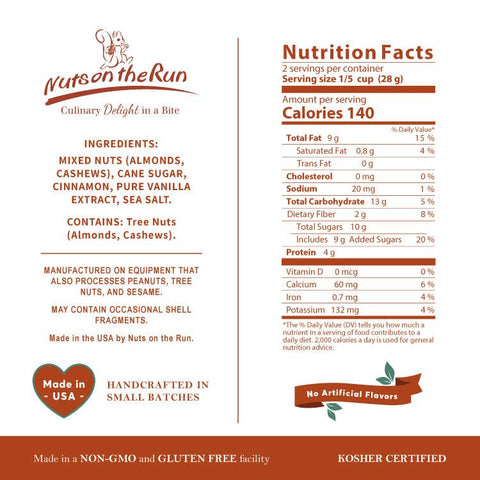 Nuts On The Run - Cinnamon Vanilla Glazed Nuts
