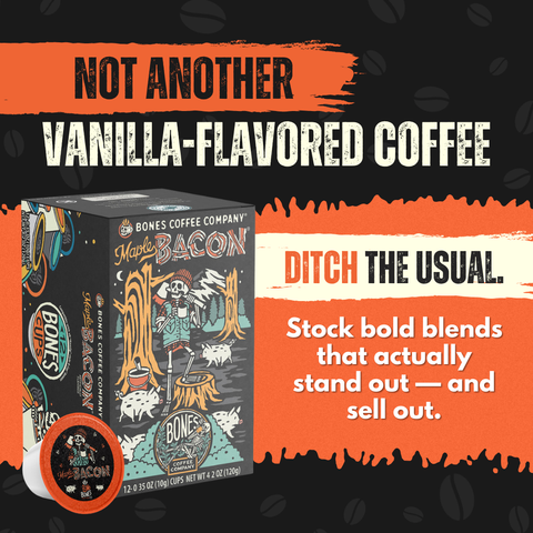 Bones Coffee Company - Frosted Pumpkin Roll Coffee Pods | 12 | Flavored Coffee