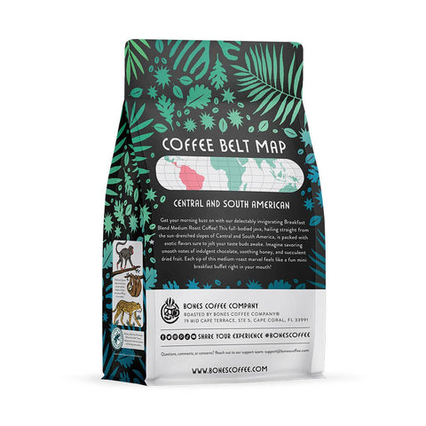 Bones Coffee Company - Breakfast Blend Coffee | 12oz | Whole Bean & Ground