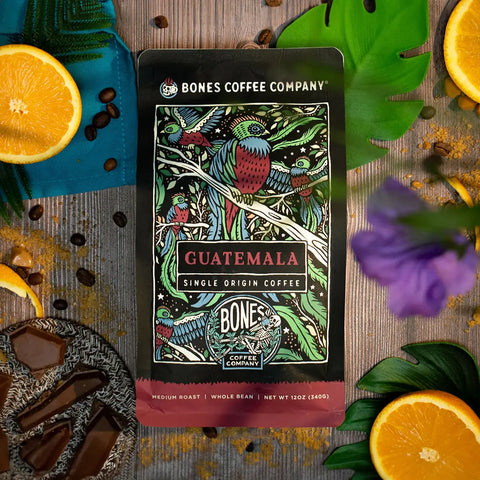 Bones Coffee Company - Guatemala Single-Origin Coffee | 12oz | Whole Bean & Ground