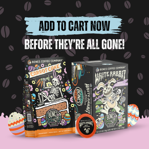 Bones Coffee Company - White Rabbit Easter Flavored Coffee | 12oz | Ground & Whole