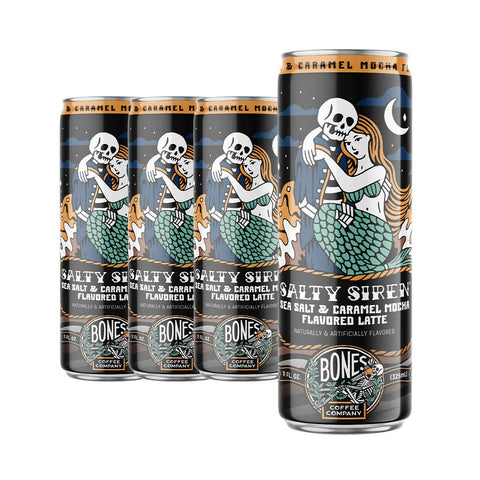 Bones Coffee Company - Salty Siren Latte | 12-Pack | Iced Canned Coffee