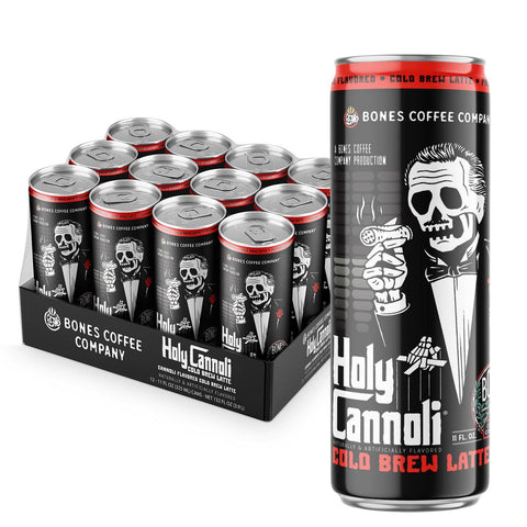 Bones Coffee Company - Holy Cannoli Cold Brew Latte | 12-Pack | Iced Canned Coffee