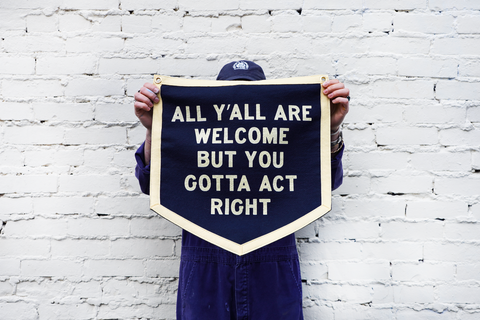 Oxford Pennant - All Y'all Are Welcome Camp Flag • Tate Farms x Oxford Pennant
