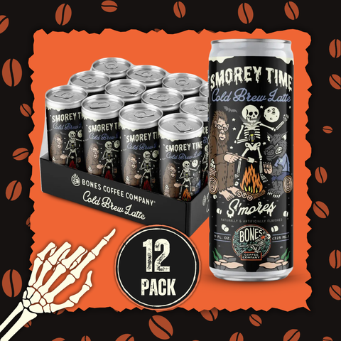 Bones Coffee Company - S'morey Time Cold Brew Latte | 12-Pack | Iced Canned Coffee