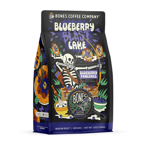 Bones Coffee Company - Blueberry Blast Cake Coffee | 12oz | Whole Bean & Ground