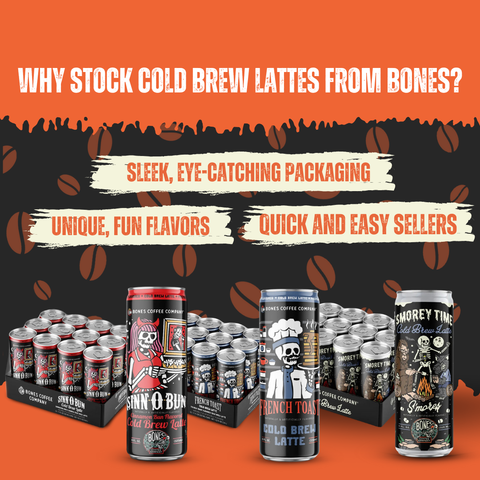 Bones Coffee Company - Holy Cannoli Cold Brew Latte | 12-Pack | Iced Canned Coffee