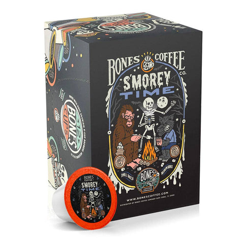 Bones Coffee Company - S'morey Coffee Pods | 12 Count | Flavored Coffee Pods