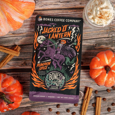 Bones Coffee Company - Jacked O Lantern Coffee | 12oz | Whole Bean & Ground