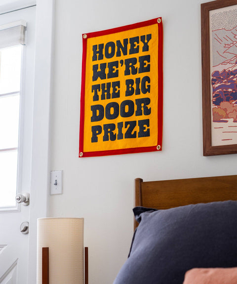 Oxford Pennant - We're The Big Door Prize Camp Flag • John Prine x Oxford Pennant