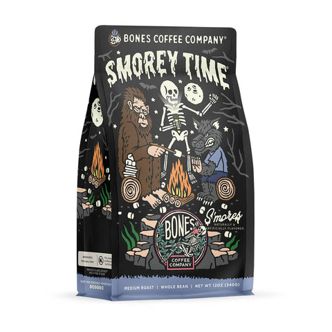 Bones Coffee Company - S'morey Time Flavored Coffee | 12oz | Whole Bean & Ground