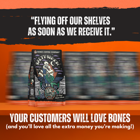 Bones Coffee Company - Frankenbones Flavored Coffee | 12oz | Whole Bean & Ground