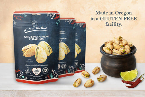 Nuts On The Run - Chili Lime Saffron Pistachios