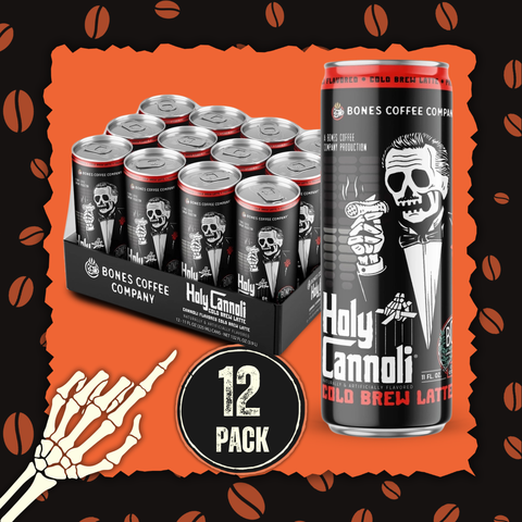 Bones Coffee Company - Holy Cannoli Cold Brew Latte | 12-Pack | Iced Canned Coffee